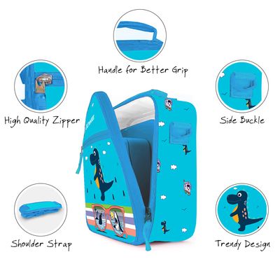 Eazy Kids Bento Boxes wt Insulated Lunch Bag Combo - Dino Blue